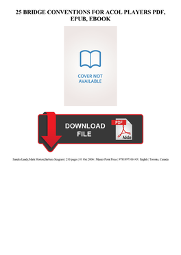 {PDF} 25 Bridge Conventions for ACOL Players Ebook, Epub