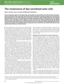 The Renaissance of Dye-Sensitized Solar Cells Brian E