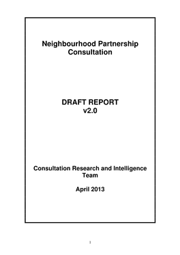 Neighbourhood Partnership Consultation