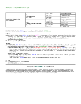 Ipedigree for LIGHTENING FAST (GB)