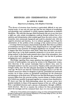 MENINGES and CEREBROSPINAL FLUID' by LEWIS H