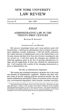 Administrative Law in the Twenty-First Century