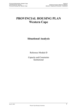 Module D: Capacity & Constraints - Institutional