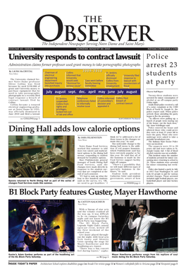 Dining Hall Adds Low Calorie Options B1 Block Party Features Guster