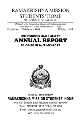 ANNUAL REPORT 01-04-2016 to 31-03-2017