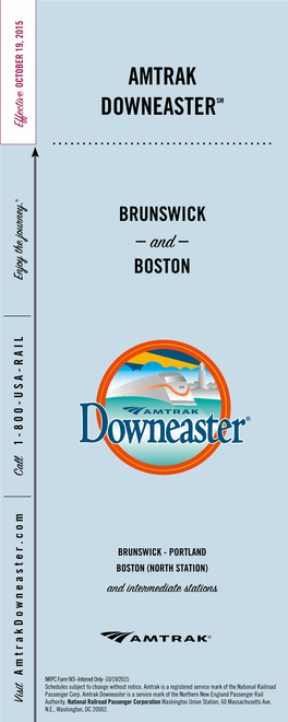 Amtrak Downeaster-Brunswick-Boston