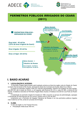 Perímetros Públicos Irrigados Do Ceará (2011)