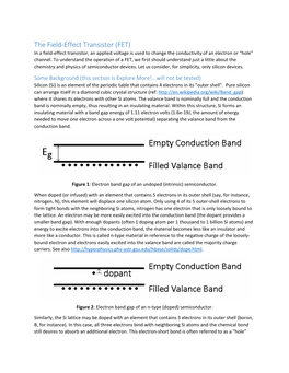 The Field-Effect Transistor (FET) in a Field-Effect Transistor, an Applied Voltage Is Used to Change the Conductivity of an Electron Or “Hole” Channel