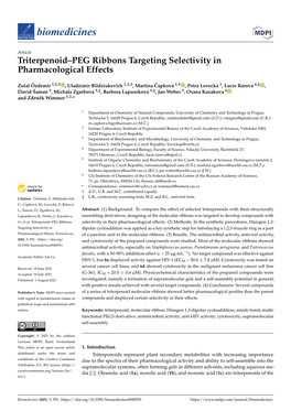 Triterpenoid–PEG Ribbons Targeting Selectivity in Pharmacological Effects