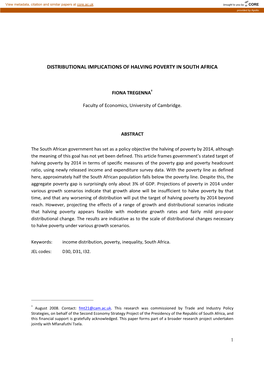 Halving Poverty in South Africa