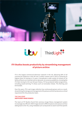 ITV Studios Boosts Productivity by Streamlining Management of Picture Archive