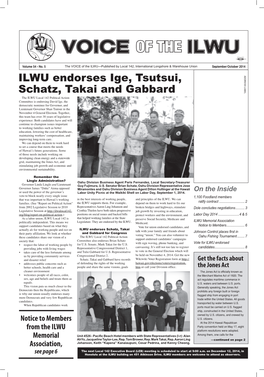 ILWU Endorses Ige, Tsutsui, Schatz, Takai and Gabbard