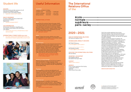 The International Relations Office of the 2020 – 2021 Useful Information
