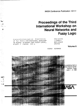 Proceedings of the Third International Workshop on Neural Networks and Fuzzy Logic