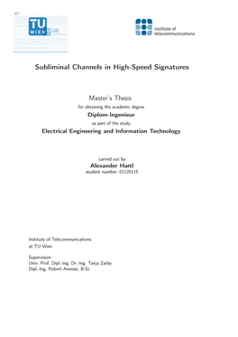 Subliminal Channels in High-Speed Signatures