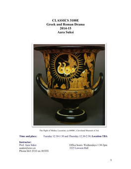 CLASSICS 3100E Greek and Roman Drama 2014-15 Aara Suksi