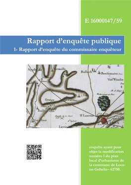 Le Rapport Du Commisaire-Enquêteur