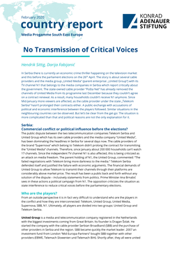 No Transmission of Critical Voices