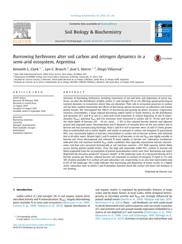 Burrowing Herbivores Alter Soil Carbon and Nitrogen Dynamics in a Semi-Arid Ecosystem, Argentina