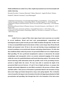 1 Fluids Mobilization in Arabia Terra, Mars