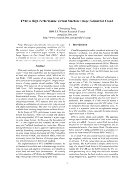 FVD: a High-Performance Virtual Machine Image Format for Cloud