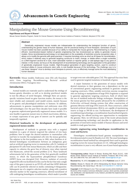 Manipulating the Mouse Genome Using Recombineering