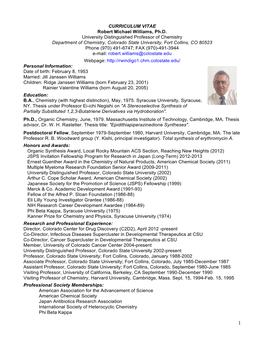 CURRICULUM VITAE Robert Michael Williams, Ph.D