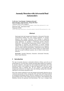 Anomaly Detection with Adversarial Dual Autoencoders