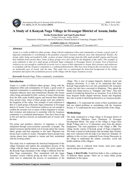 A Study of a Konyak Naga Village in Sivasagar District of Assam, India