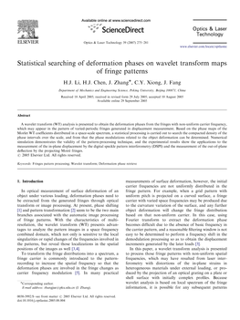 Statistical Searching of Deformation Phases on Wavelet Transform Maps of Fringe Patterns