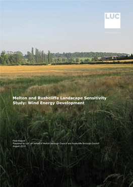 Melton and Rushcliffe Landscape Sensitivity Study: Wind Energy Development