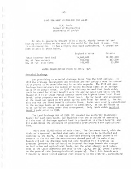 Land Drainage in England and Wales