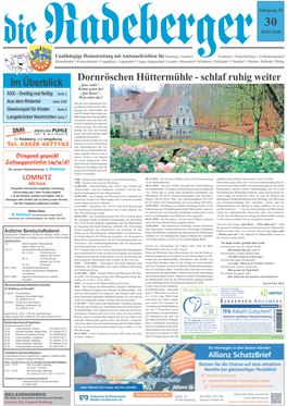 Im Überblick Dornröschen Hüttermühle