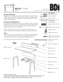 Bevel Desk Is Designed for Indoor Use on Level Floors