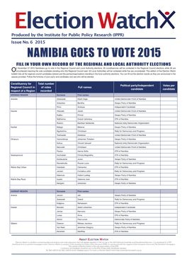 Namibia Goes to Vote 2015