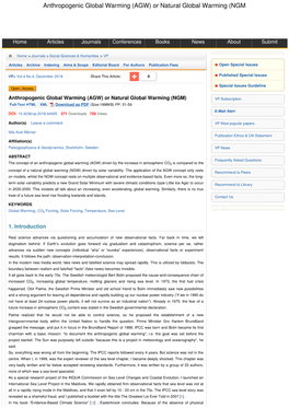 (AGW) Or Natural Global Warming (NGM