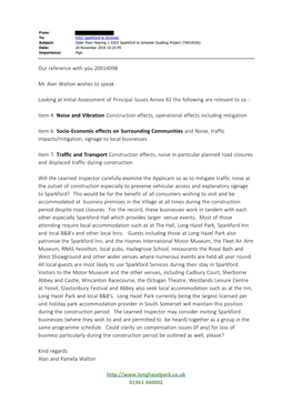 Our Reference with You 20014098 Mr Alan Walton Wishes to Speak Looking at Initial Assessment of Principal Issues Annex B2 the Fo