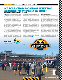 Nascar Championship Weekend Returns to Phoenix In