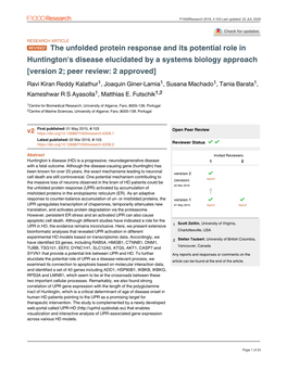 The Unfolded Protein Response and Its Potential Role In