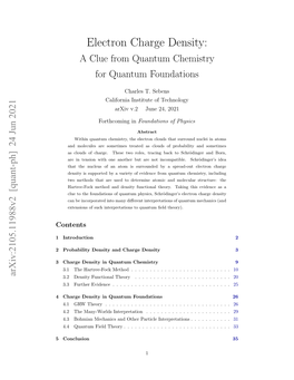 Electron Charge Density: a Clue from Quantum Chemistry for Quantum Foundations
