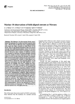 Mariner 10 Observations of Field-Aligned Currents at Mercury