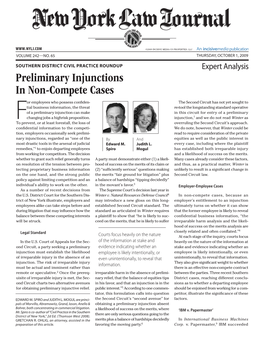 Preliminary Injunctions in Non-Compete Cases