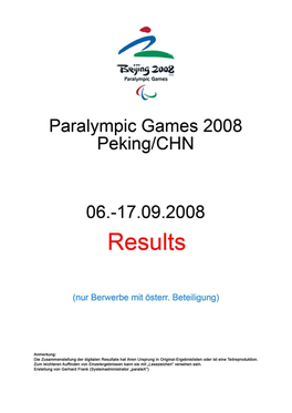 Beijing 2008 Paralympic Games Cycling (Road) Individual Road Race CP1-2