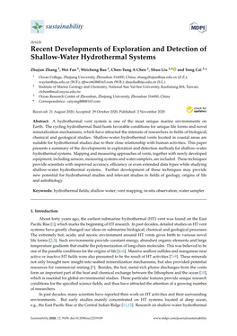 Recent Developments of Exploration and Detection of Shallow-Water Hydrothermal Systems