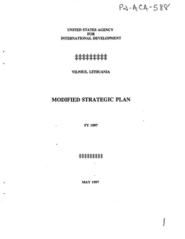 Modified Strategic Plan