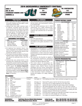 2014 Jacksonville University Football Game #1 Jacksonville No