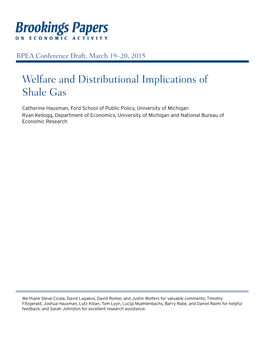 Welfare and Distributional Implications of Shale Gas