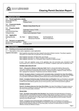 Clearing Permit Decision Report