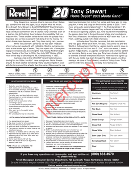 Tony Stewart ® ™ Home Depot 2003 Monte Carlo
