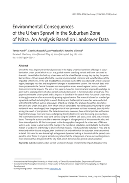 Environmental Consequences of the Urban Sprawl in the Suburban Zone of Nitra
